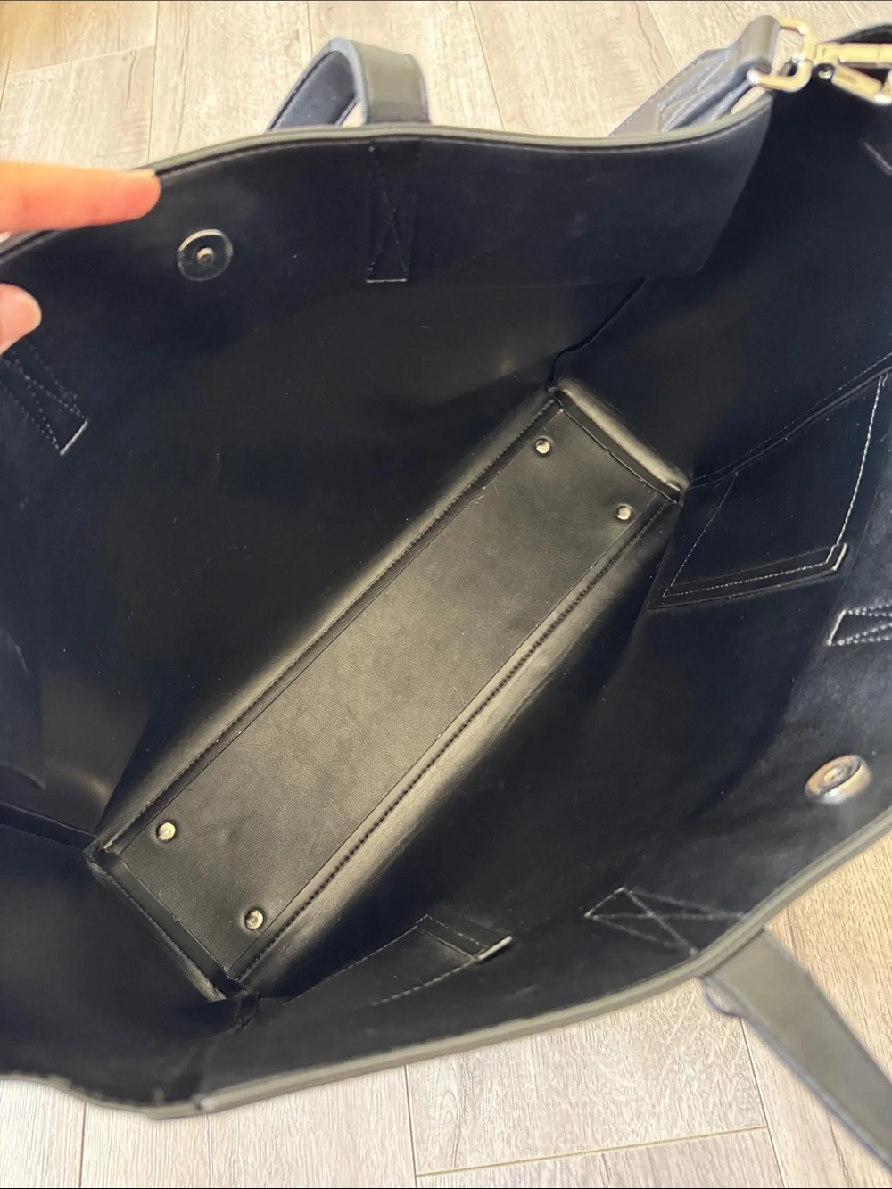 CALPAK Haven 16” Laptop Tote Black Vegan Leather Work Travel Bag
